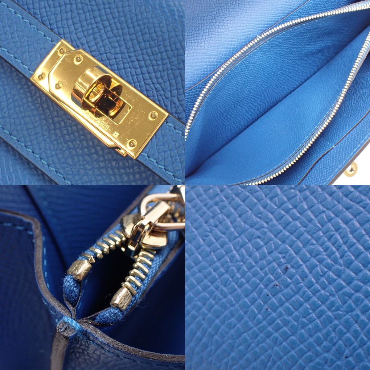 ケリーウォレット トゥーゴー ヴォーエプソン ミコノス ゴールド金具 U刻印