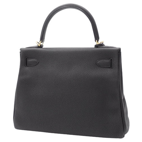 Kelly 28(内缝线)Taurillon Clemence 皮革两用单肩包,带 X 印章