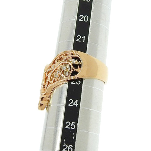 Diamond Leaf Motif Ring D0.25 K18 Pink Gold PG