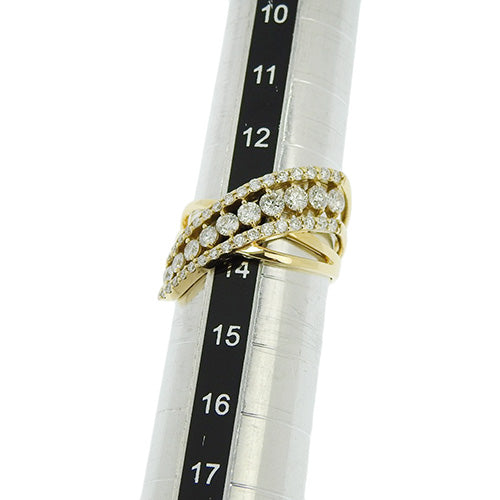 Diamond Line Ring D0.70,0.40 K18 Yellow Gold YG