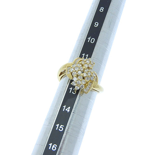 Diamond Flower Ring D1.00 K18 Yellow Gold YG