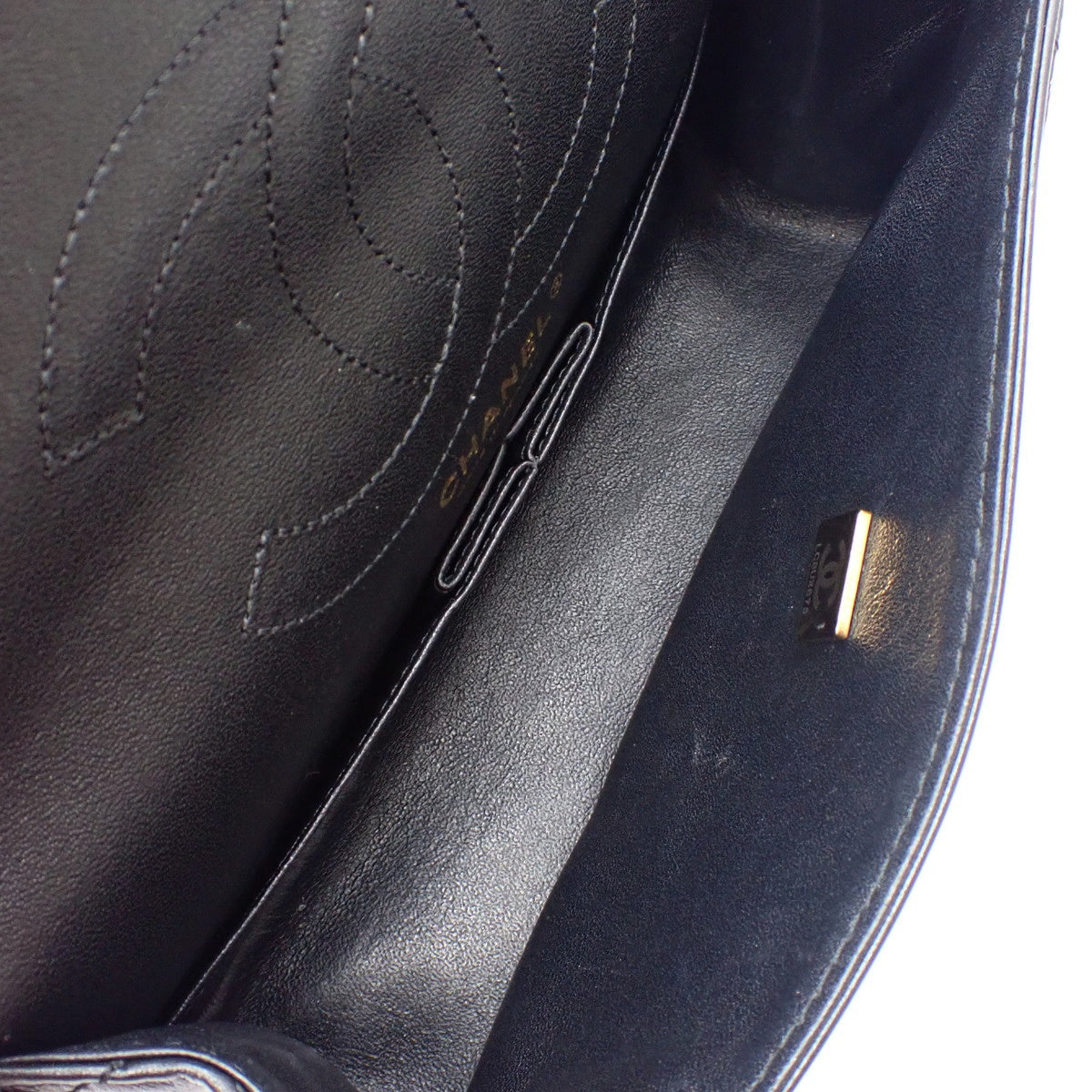 2.55/Matelasse Chain Shoulder Bag in Black Calfskin