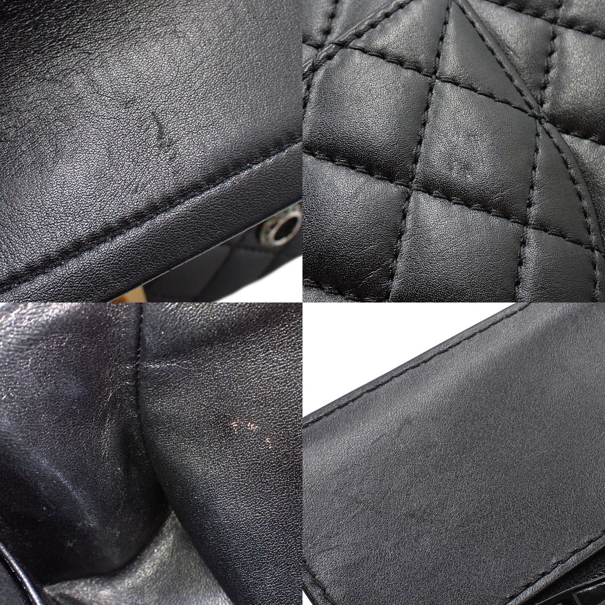 2.55/Matelasse Chain Shoulder Bag in Black Calfskin