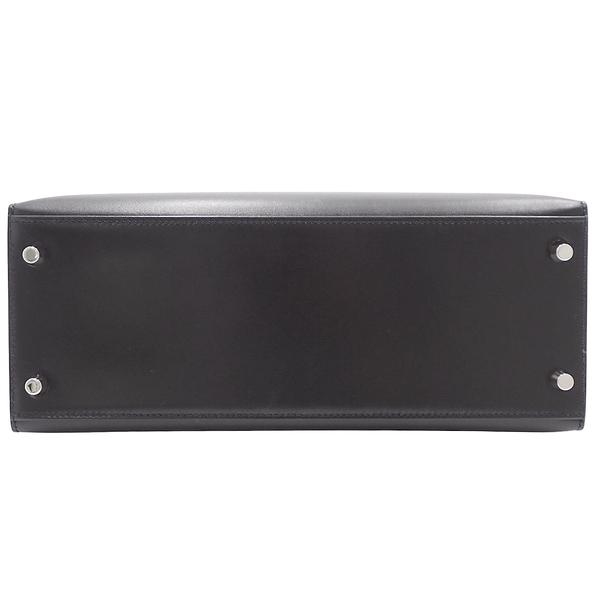 ケリー28(外縫い) ボックスカーフ パラジウム金具 ブラック シルバー金具 D刻印