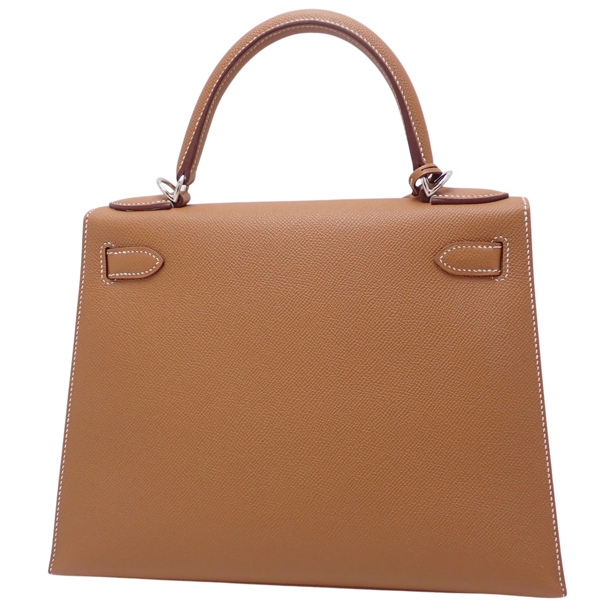 Kelly 28 (Exterior Stitched) Voie Epsom Leather, Palladium Hardware (Gold or Silver Hardware), U Stamp