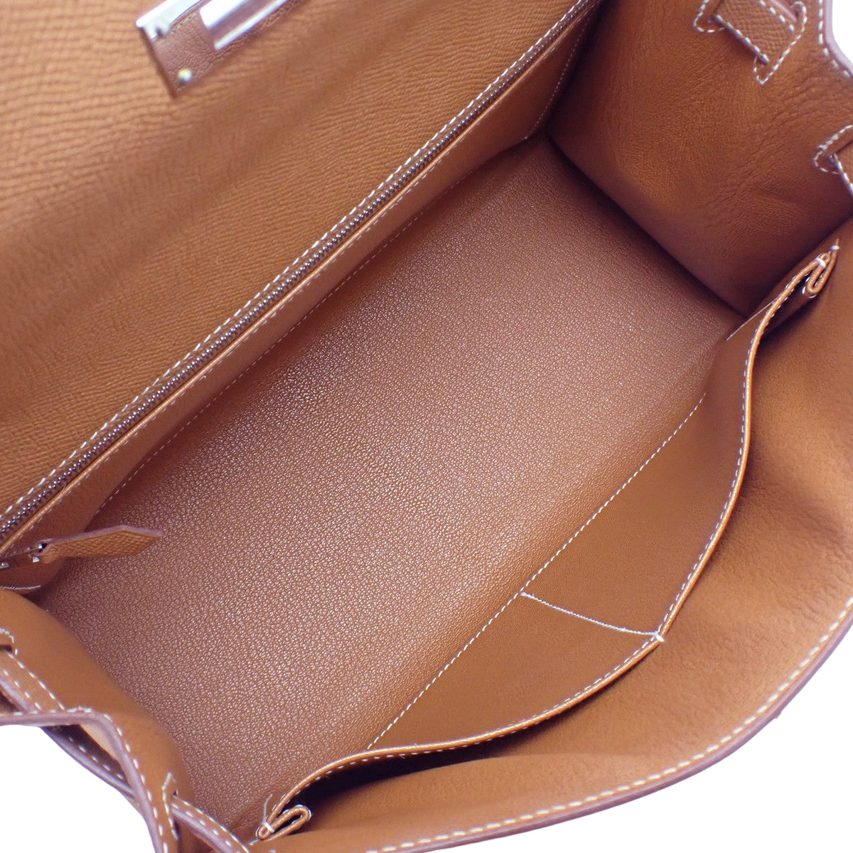 Kelly 28 (Exterior Stitched) Voie Epsom Leather, Palladium Hardware (Gold or Silver Hardware), U Stamp