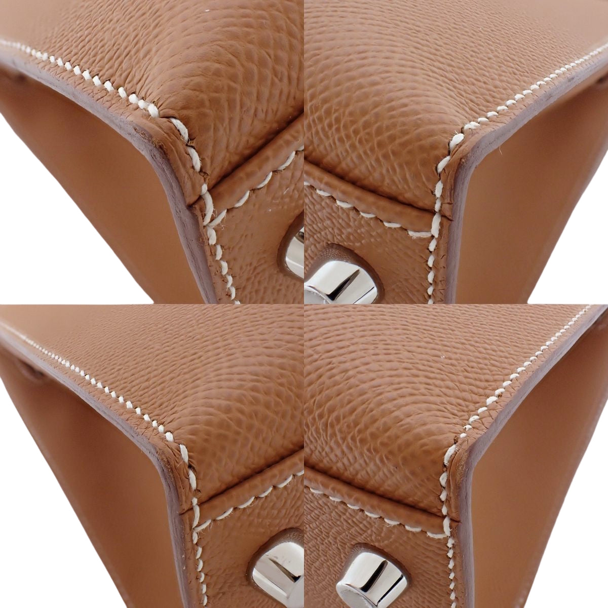 Kelly 28 (Exterior Stitched) Voie Epsom Leather, Palladium Hardware (Gold or Silver Hardware), U Stamp