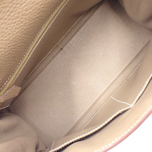 Kelly 28 (inside stitching) Taurillon Clemence Etoupe/Etoupe A stamp