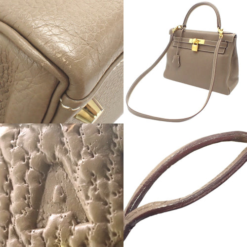 Kelly 28(内缝线) Taurillon Clemence Etoupe/Etoupe A 邮票