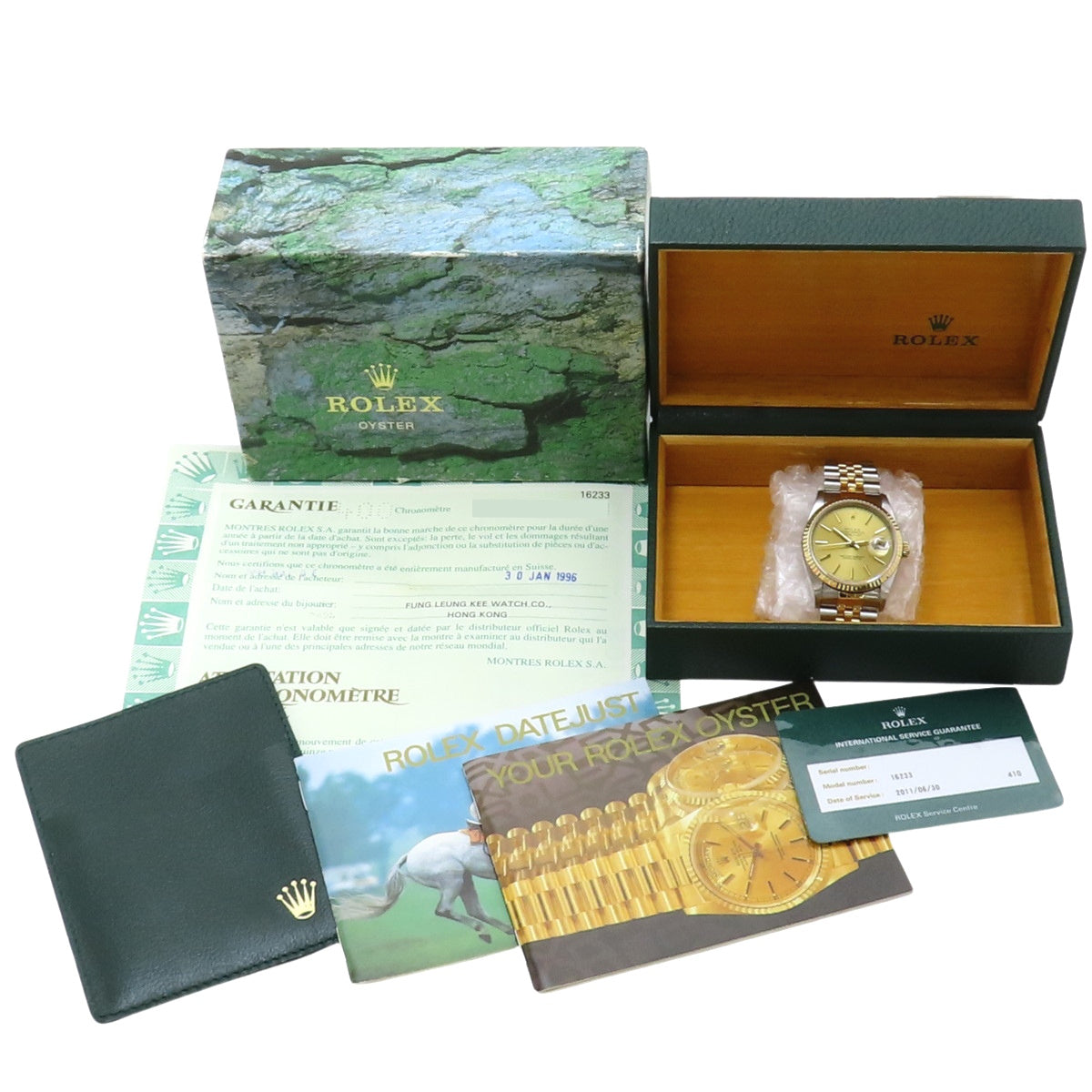 16233 Datejust YG/SS W 系列(1994-1995)自动,1996 年 1 月购买,香槟金