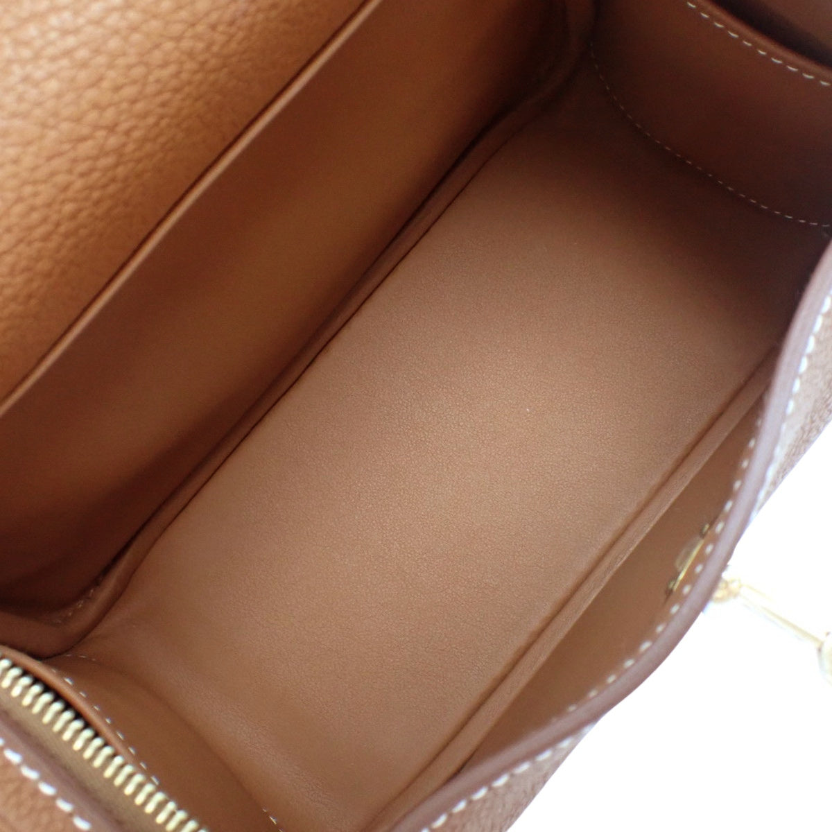 Hermès Rindymini Barenia Fawn Gold Hardware W Engraved