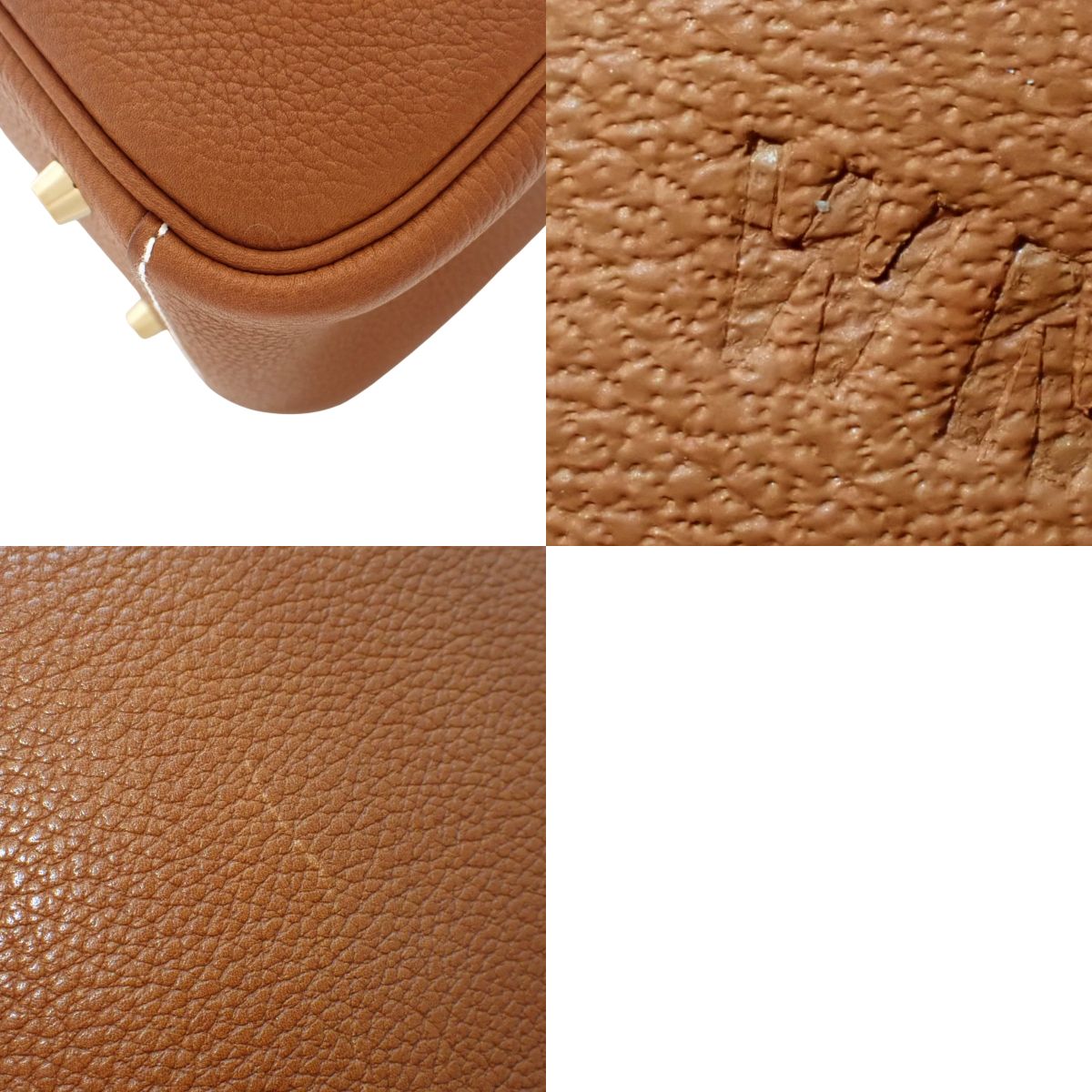 Hermès Rindymini Barenia Fawn Gold Hardware W Engraved