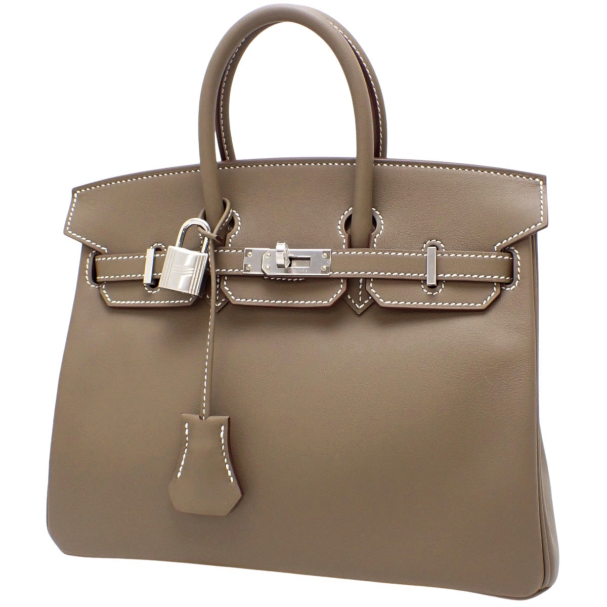 【新品】Birkin 25 Swift 钯金扣件 象灰色/灰褐色 银色扣件 K刻印
