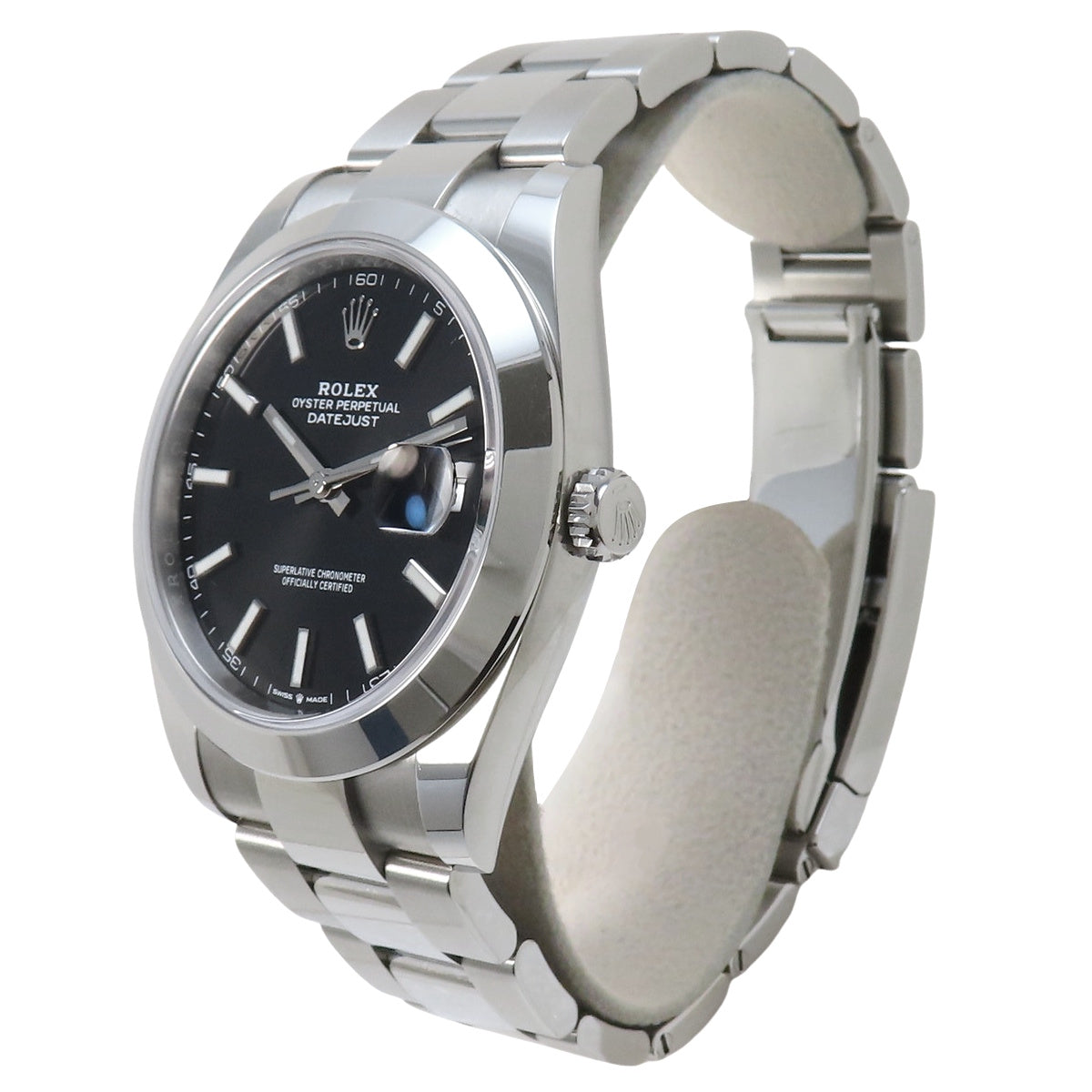 126300 Datejust 41 SS, random serial number, automatic winding, black dial.