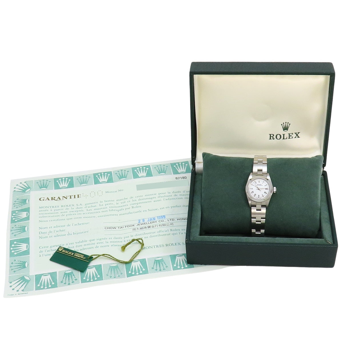 67180 蚝式恒动型 不锈钢 SS U字头自动上链 白色 银色