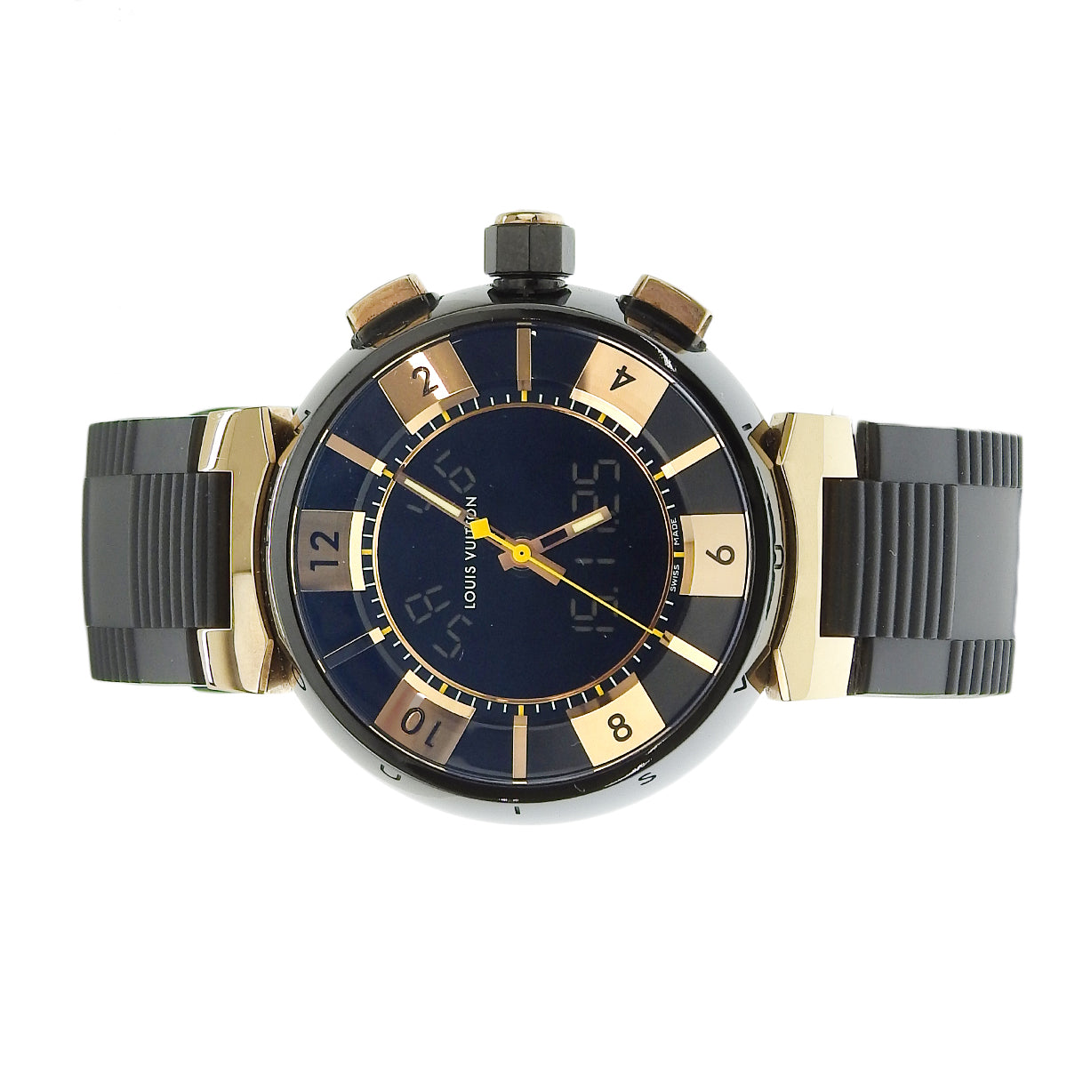 タンブール イン ブラック ラウンド Q118N PG/SS/ラバー ブラック クオーツ メンズ