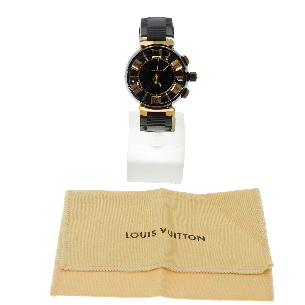 タンブール イン ブラック ラウンド Q118N PG/SS/ラバー ブラック クオーツ メンズ