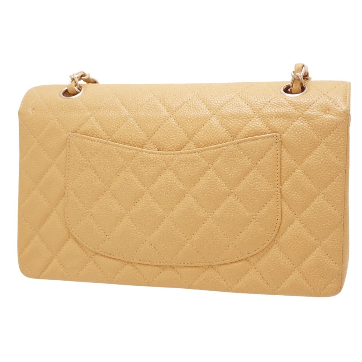 Matelasse 25, Coco Mark chain shoulder bag, caviar skin, beige.