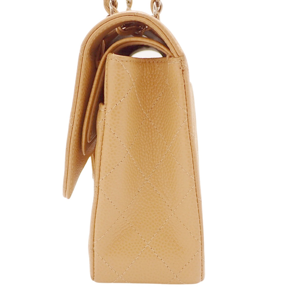 Matelasse 25, Coco Mark chain shoulder bag, caviar skin, beige.