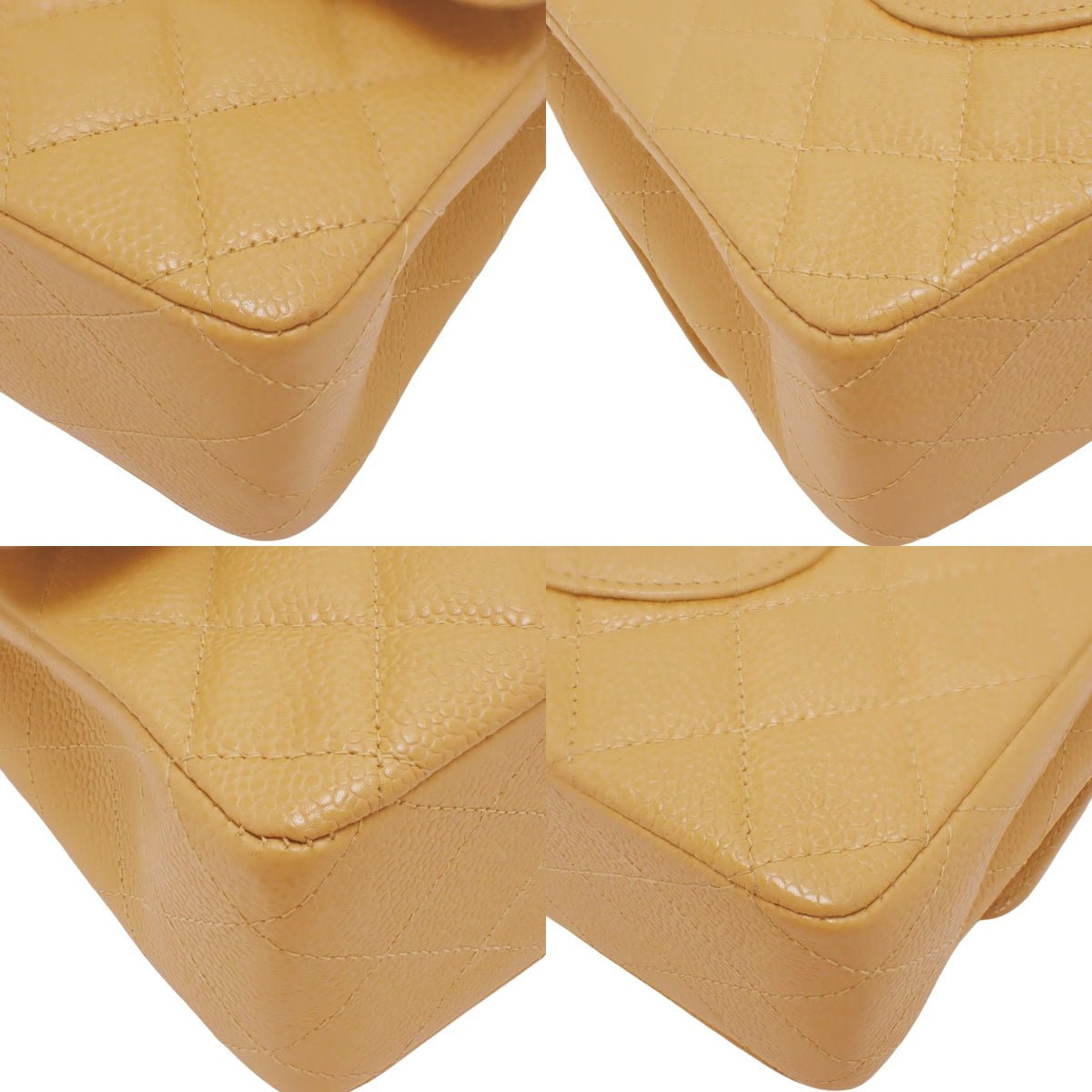 マトラッセ 25 ココマーク チェーンショルダーバッグ キャビアスキン ベージュ