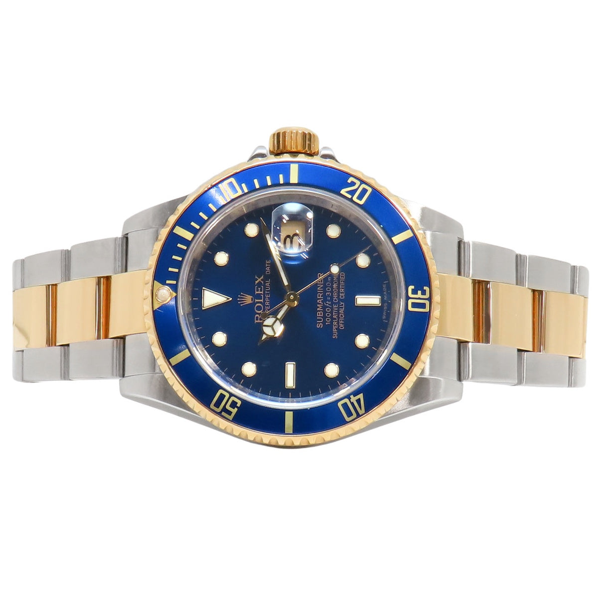 サブマリーナ 16613 YG/SS M番 ブルー 自動巻き メンズ