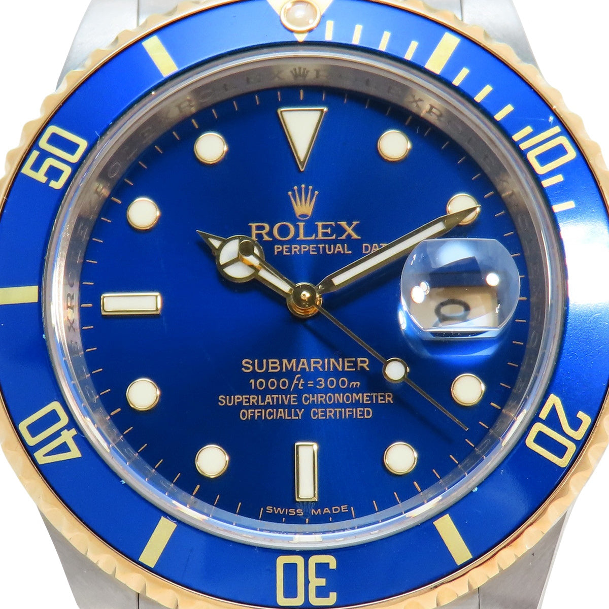 Submariner 16613 YG/SS M Blue Automatic Men's