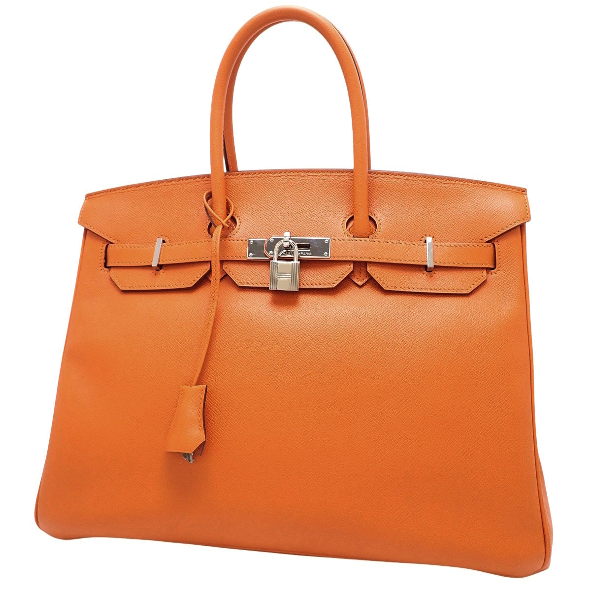 Birkin 35 爱普生橙色银色五金 Q 印章