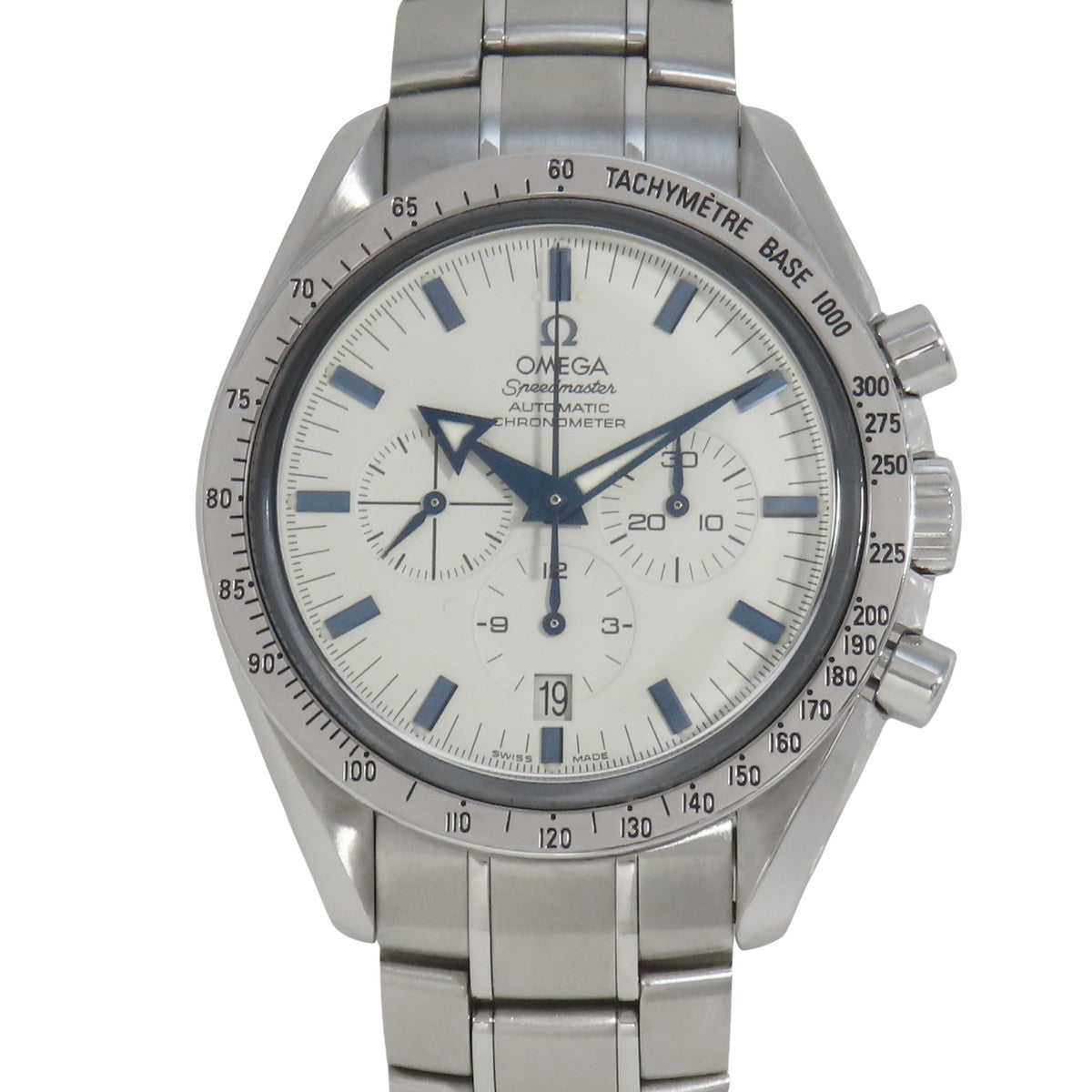 Speedmaster Broad Arrow Stainless Steel White Automatic Men's