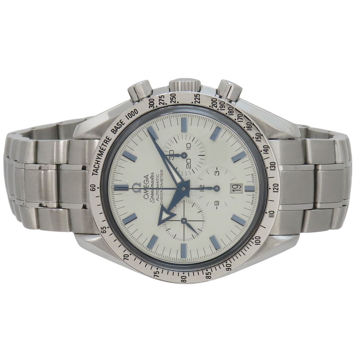 Speedmaster Broad Arrow Stainless Steel White Automatic Men's