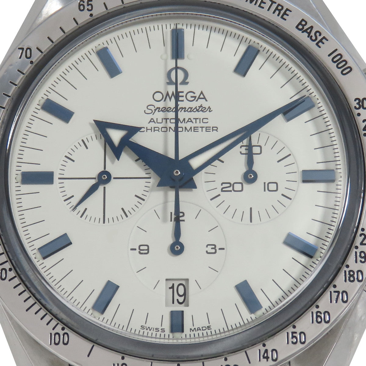 Speedmaster Broad Arrow Stainless Steel White Automatic Men's