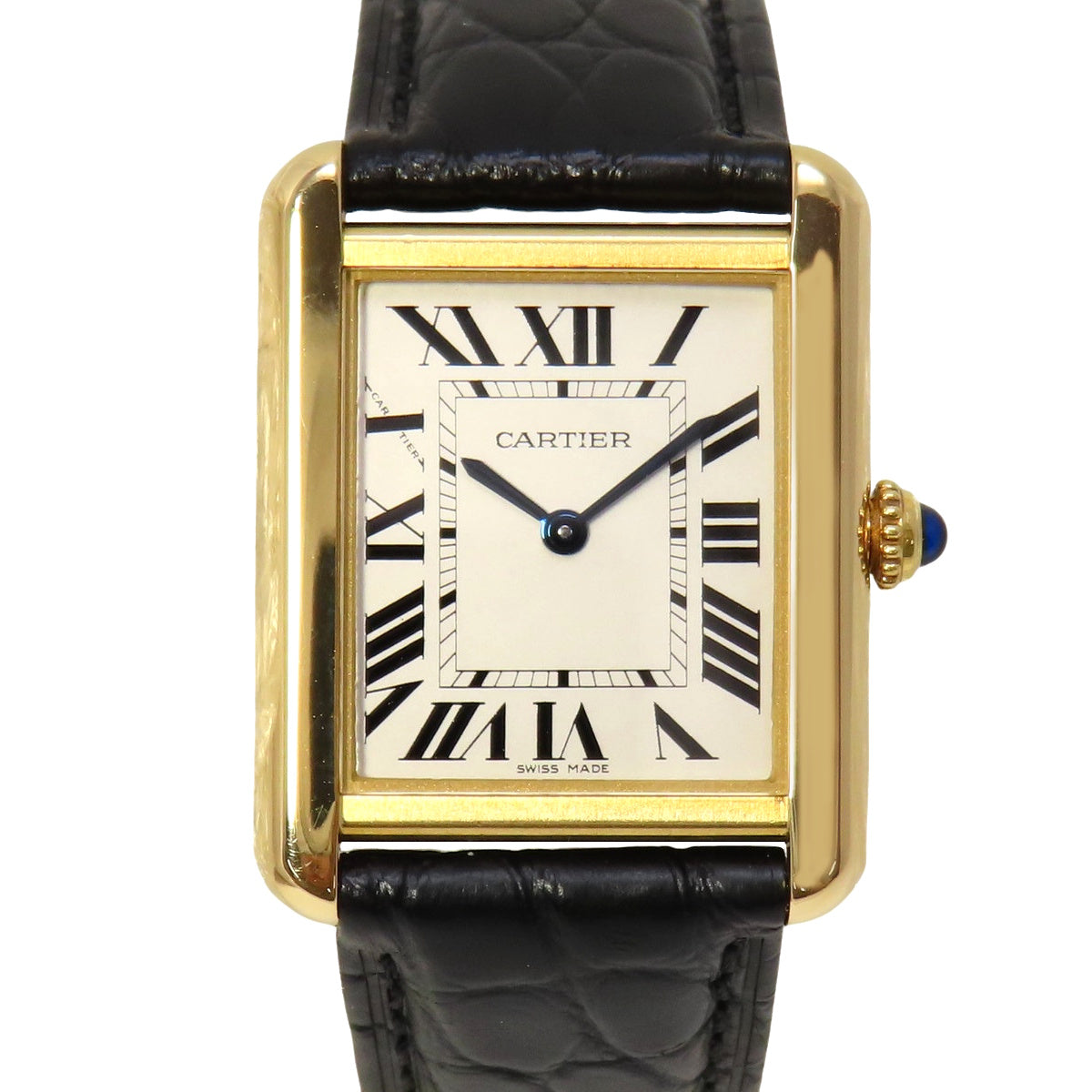 タンクソロ SM W5200002 YG/SS/革 シルバー クオーツ レディース