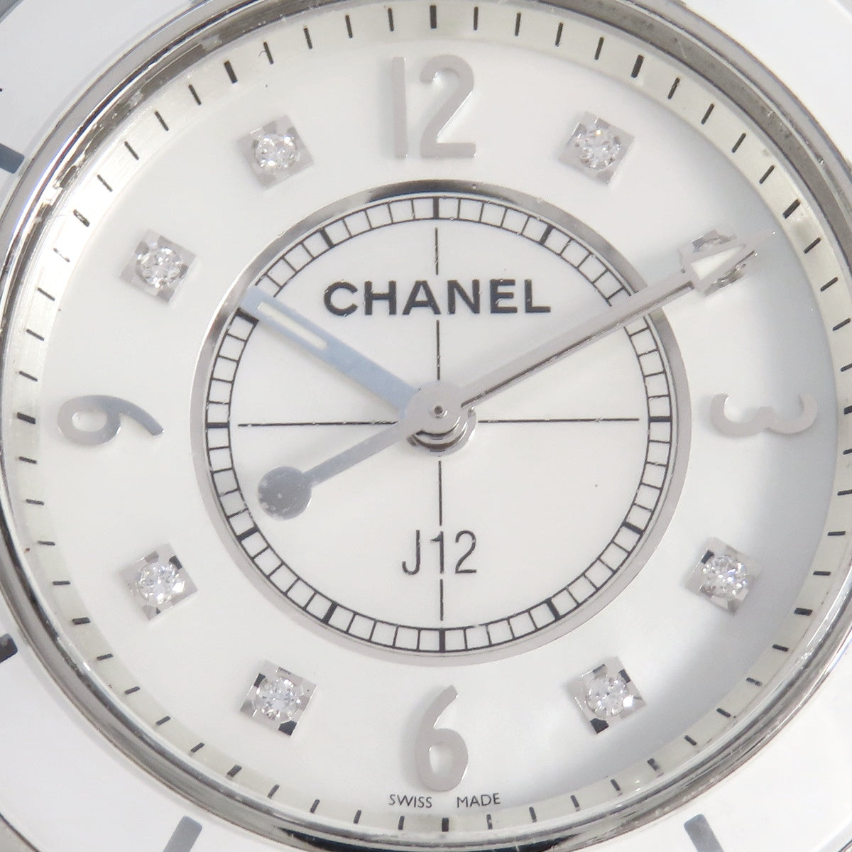 J12 H2422 CE ホワイトシェル文字盤 8Pダイヤモンド クオーツ レディース
