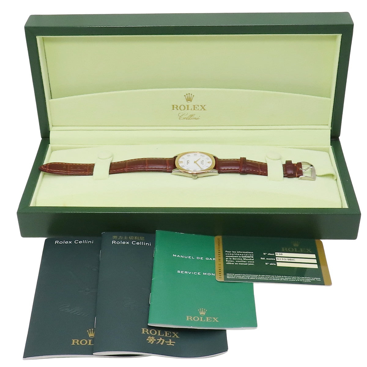 チェリーニ ダナオス 4233/9BIC PG/WG/革 ランダム番 ホワイト 手巻き メンズ