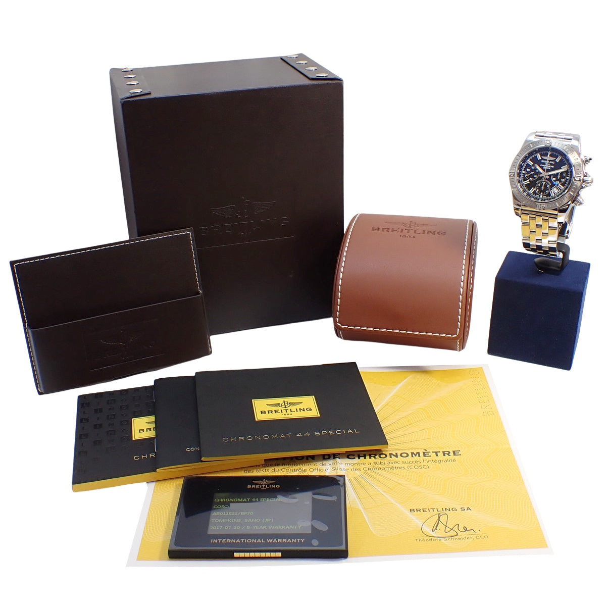 Chronomat 44 AB01151 SS Black Automatic Men's