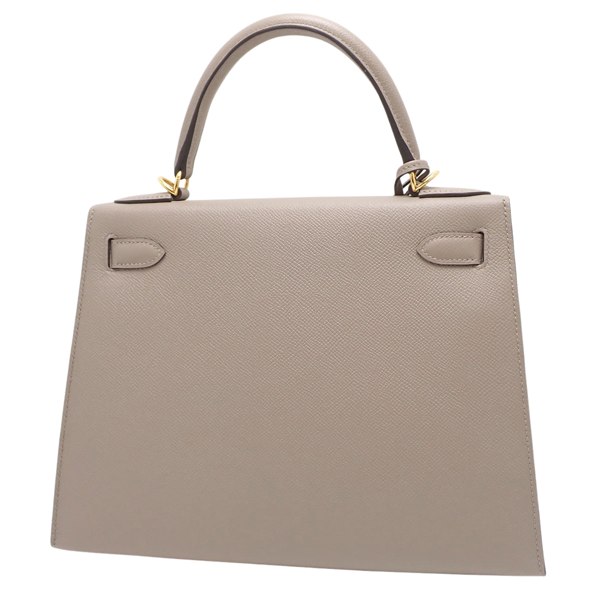 Kelly 28 (External Stitching) Veau Epsom Leather Gris Asphalt Gold Hardware C Stamp