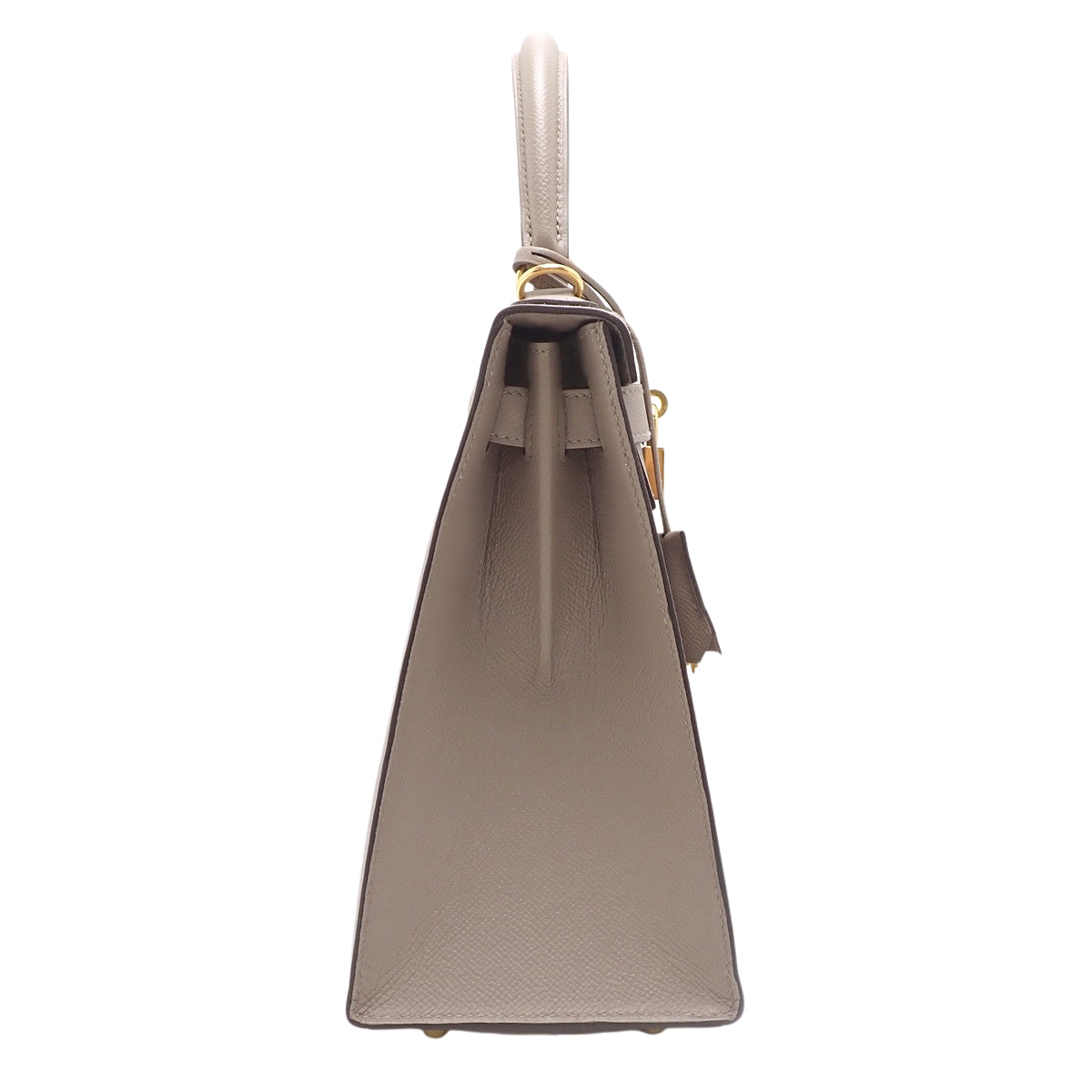 Kelly 28 (External Stitching) Veau Epsom Leather Gris Asphalt Gold Hardware C Stamp