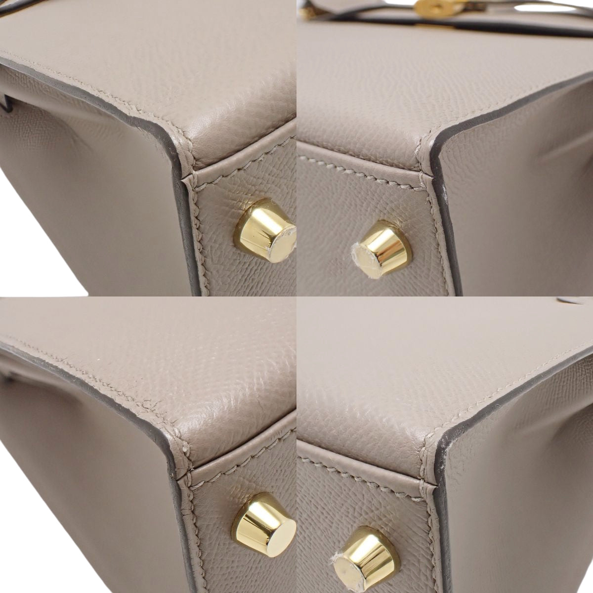 Kelly 28 (External Stitching) Veau Epsom Leather Gris Asphalt Gold Hardware C Stamp