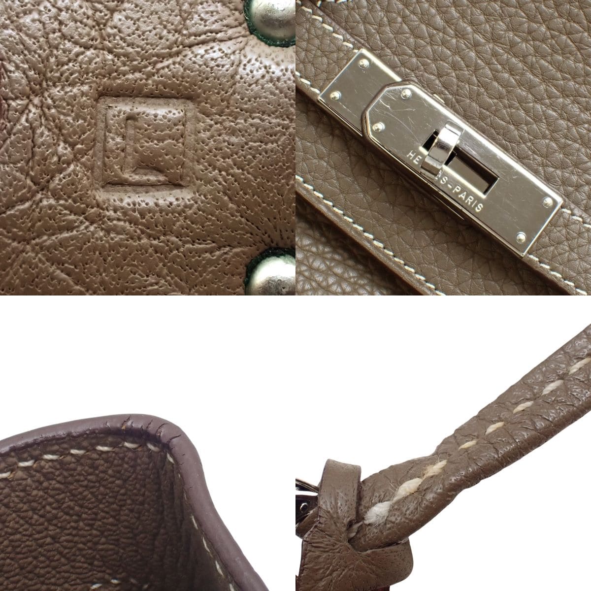 Birkin 35 in Taurillon Clemence Etoupe/Etoupe leather with silver hardware and L stamp
