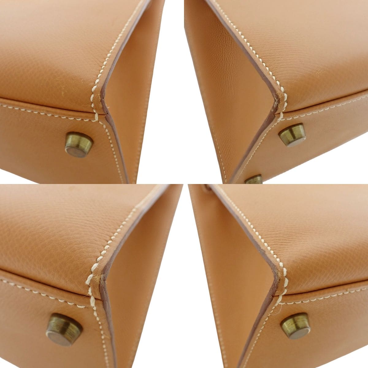 Kelly 28 (Outside Stitching) Cushvel Natural Sable Gold Hardware ○U Stamp