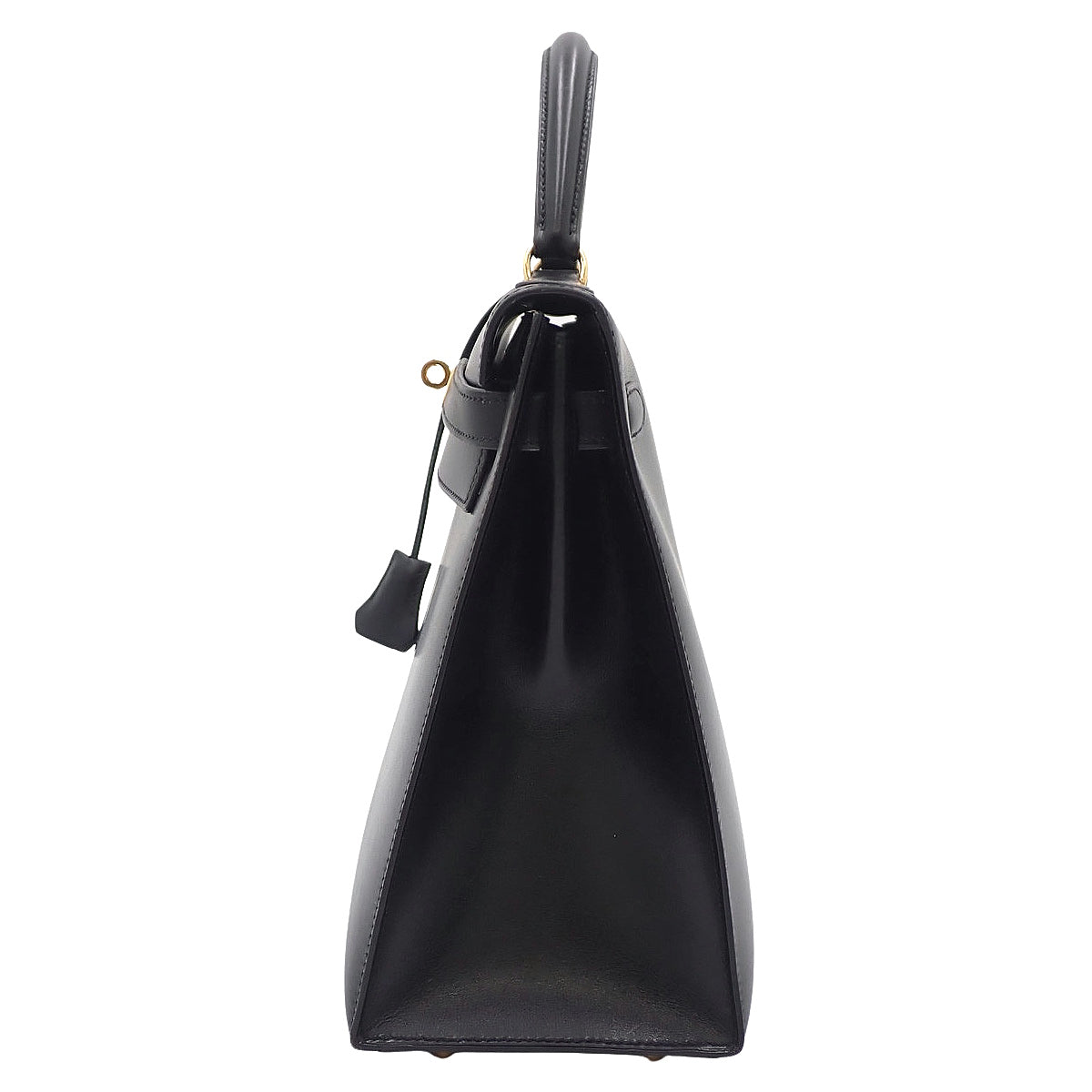 ケリー32(外縫い) ボックスカーフ ブラック ゴールド金具 ○A刻印