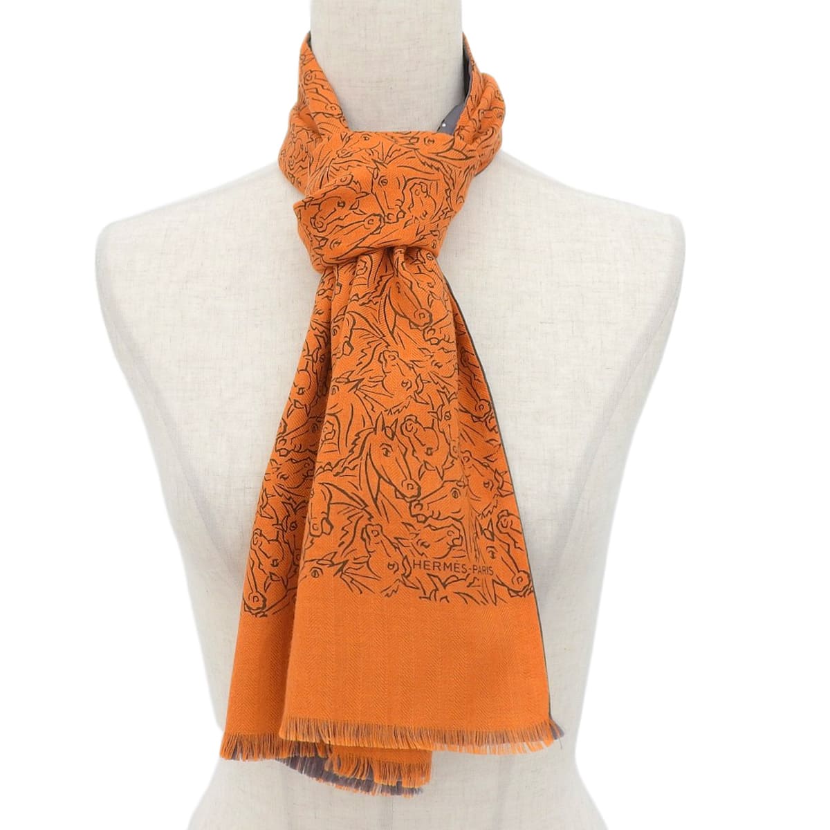 Stole, Shawl, Horse Print, Cashmere, Silk