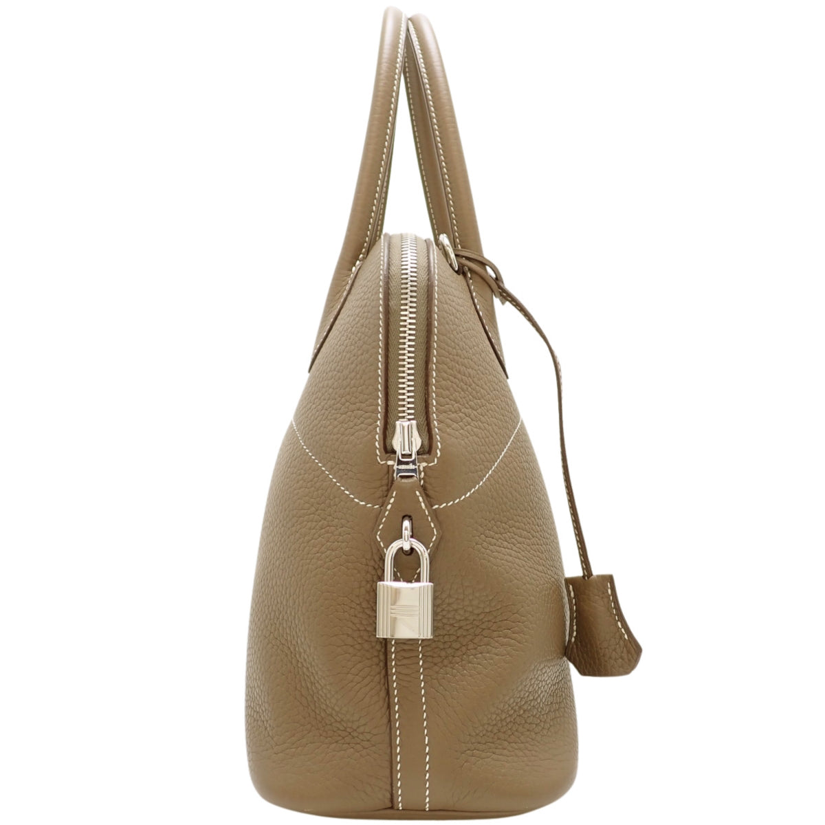 Bolide 31 Clemence Leather Palladium Hardware Etoupe Silver Hardware D stamp