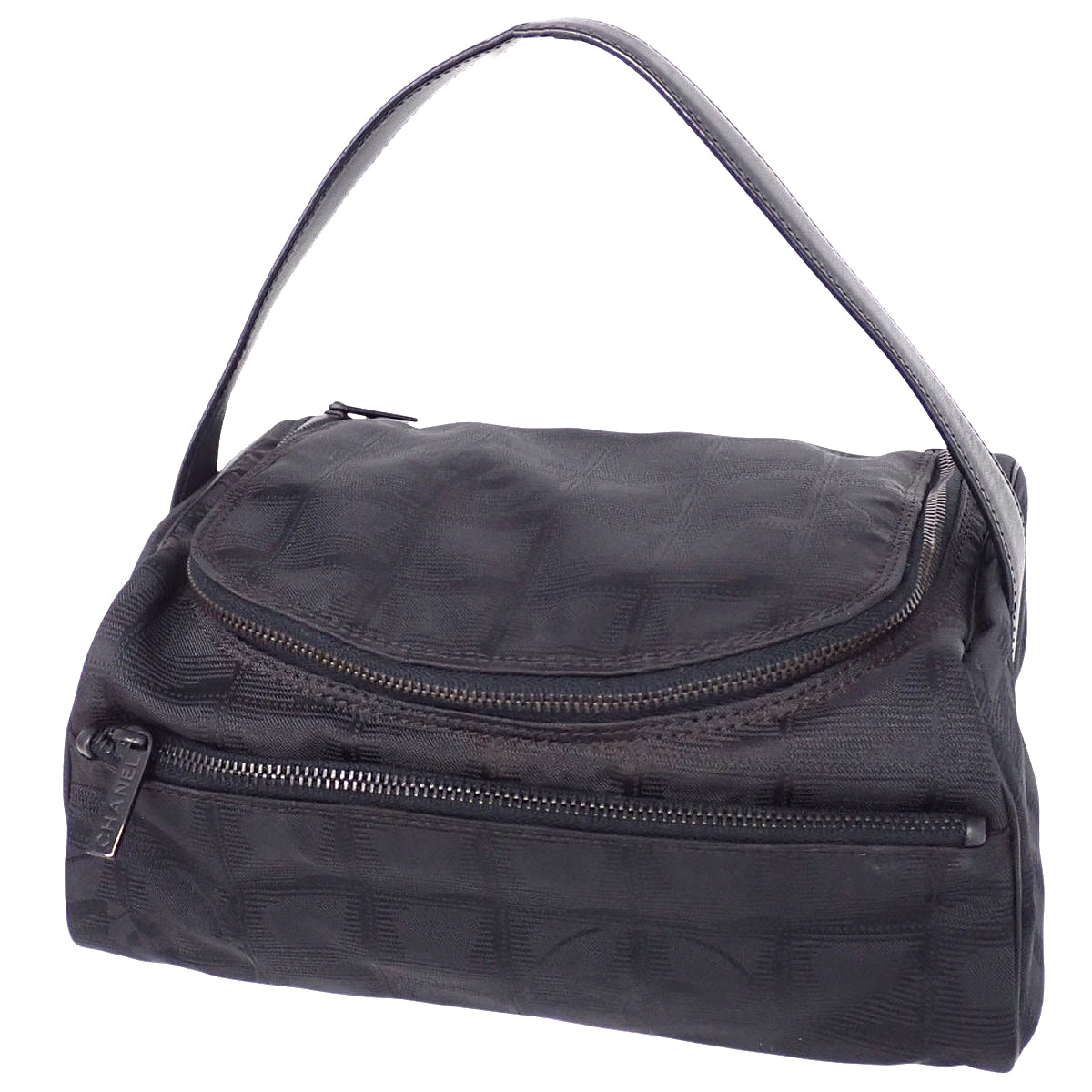 ニュートラベルライン バニティバッグ ナイロンジャガード ブラック A15829