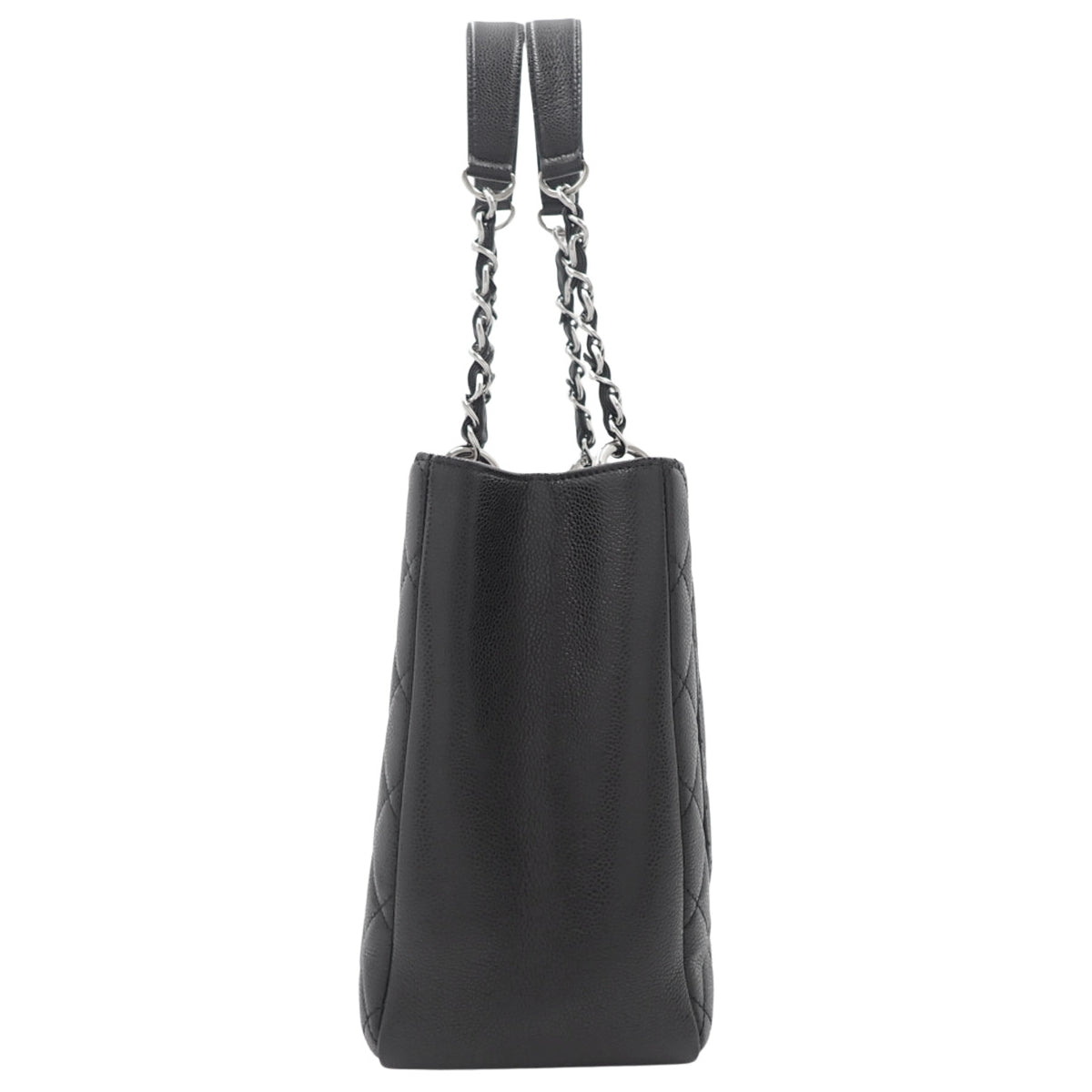 Matelasse Coco Mark GST Tote Caviar Skin Black (马特拉塞 可可标志 GST 托特包 鱼子酱皮 黑色)