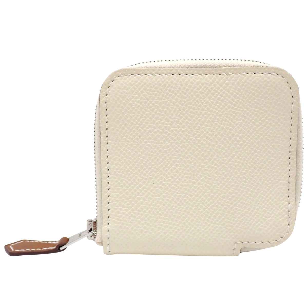 Azap Compact Mini Silkin Veau Epsom Nata Silver Hardware U-stamp