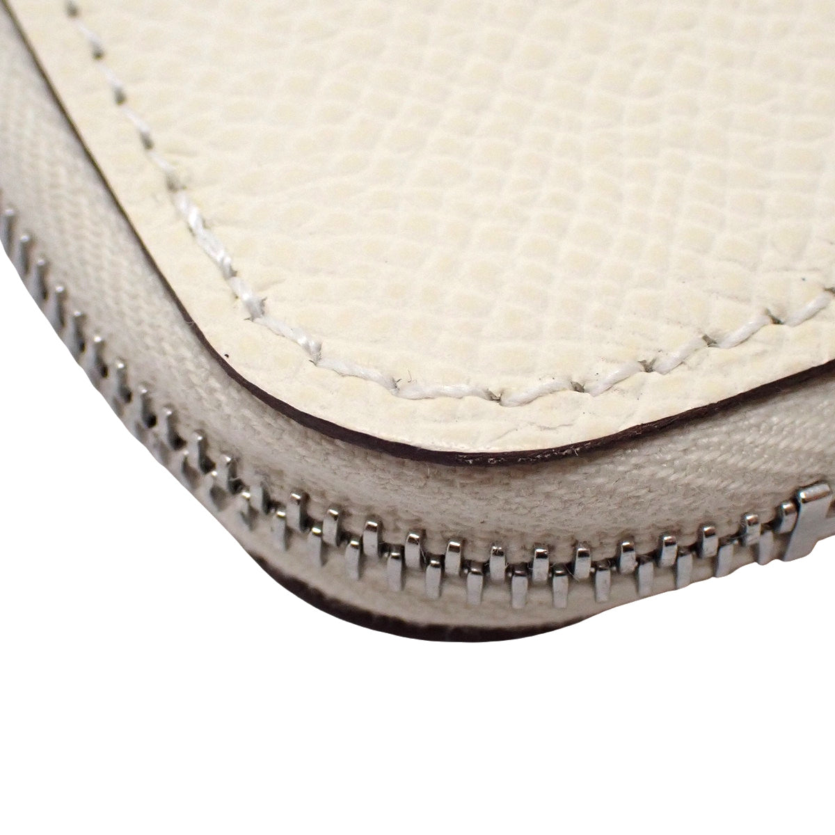 Azap Compact Mini Silkin Veau Epsom Nata Silver Hardware U-stamp