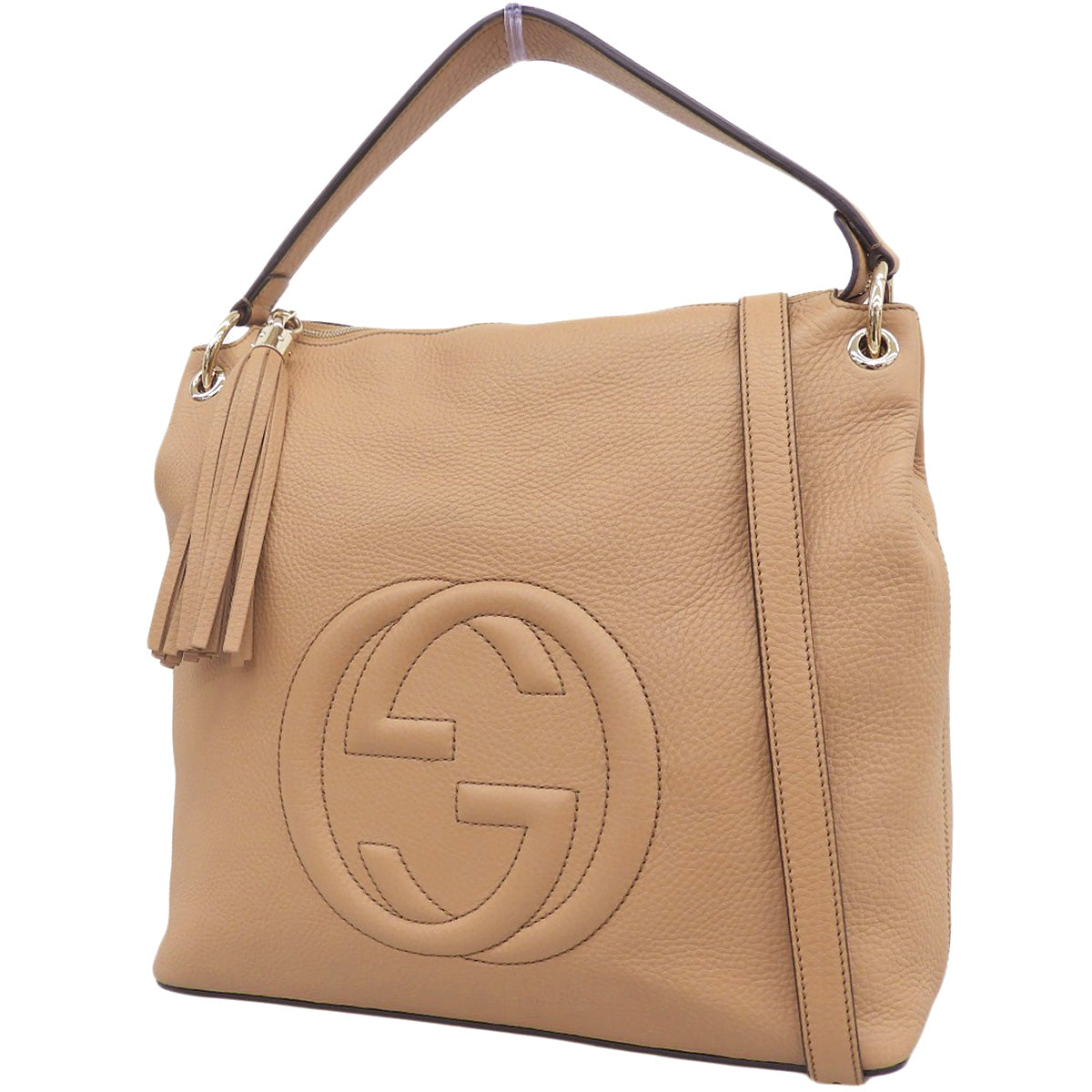ソーホー インターロッキングG 2WAY ショルダーバッグ カーフ ベージュ 408825