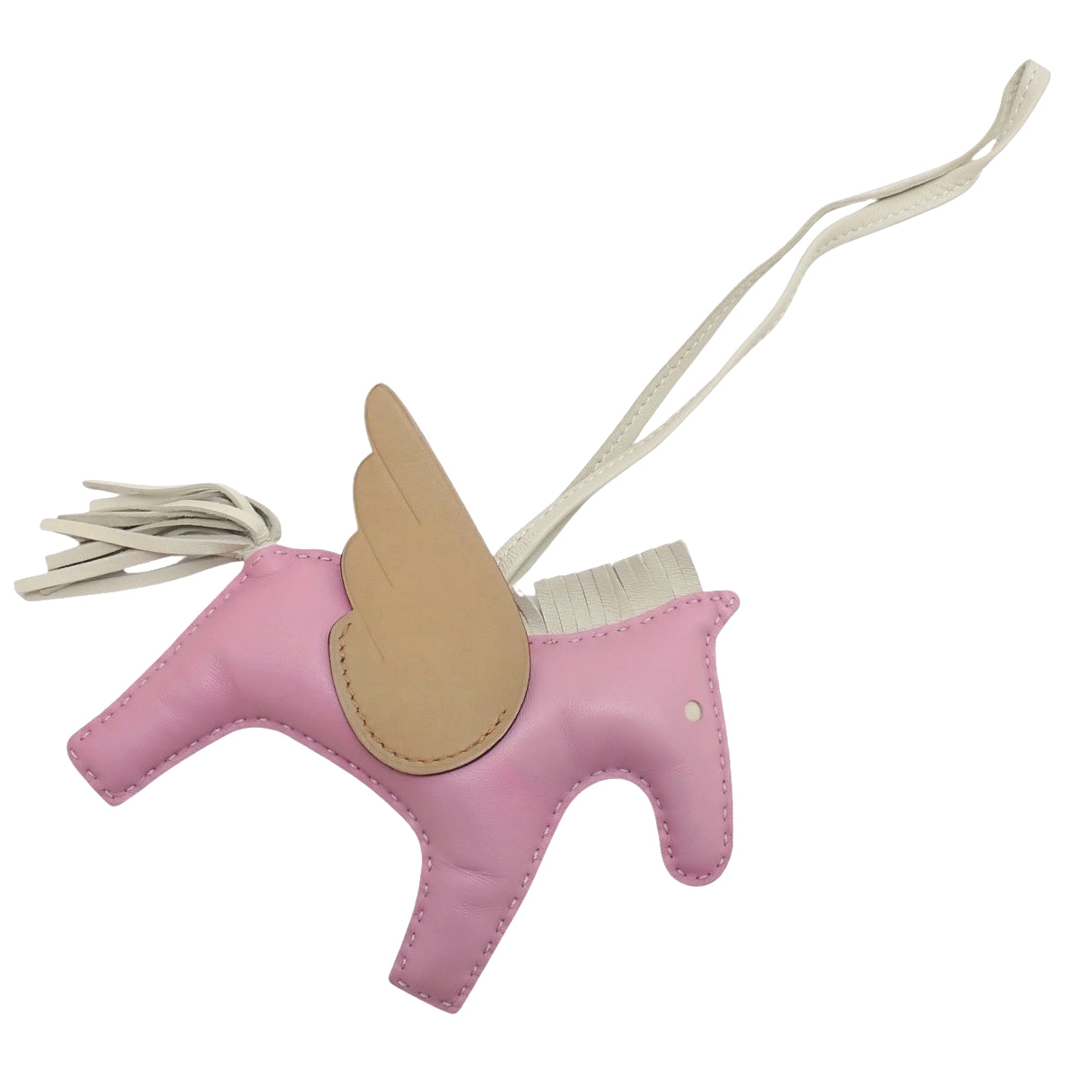 Rodeo charm Pegasus MM,小羊皮/Swift牛皮,木槿紫/白色/茶色,U刻印