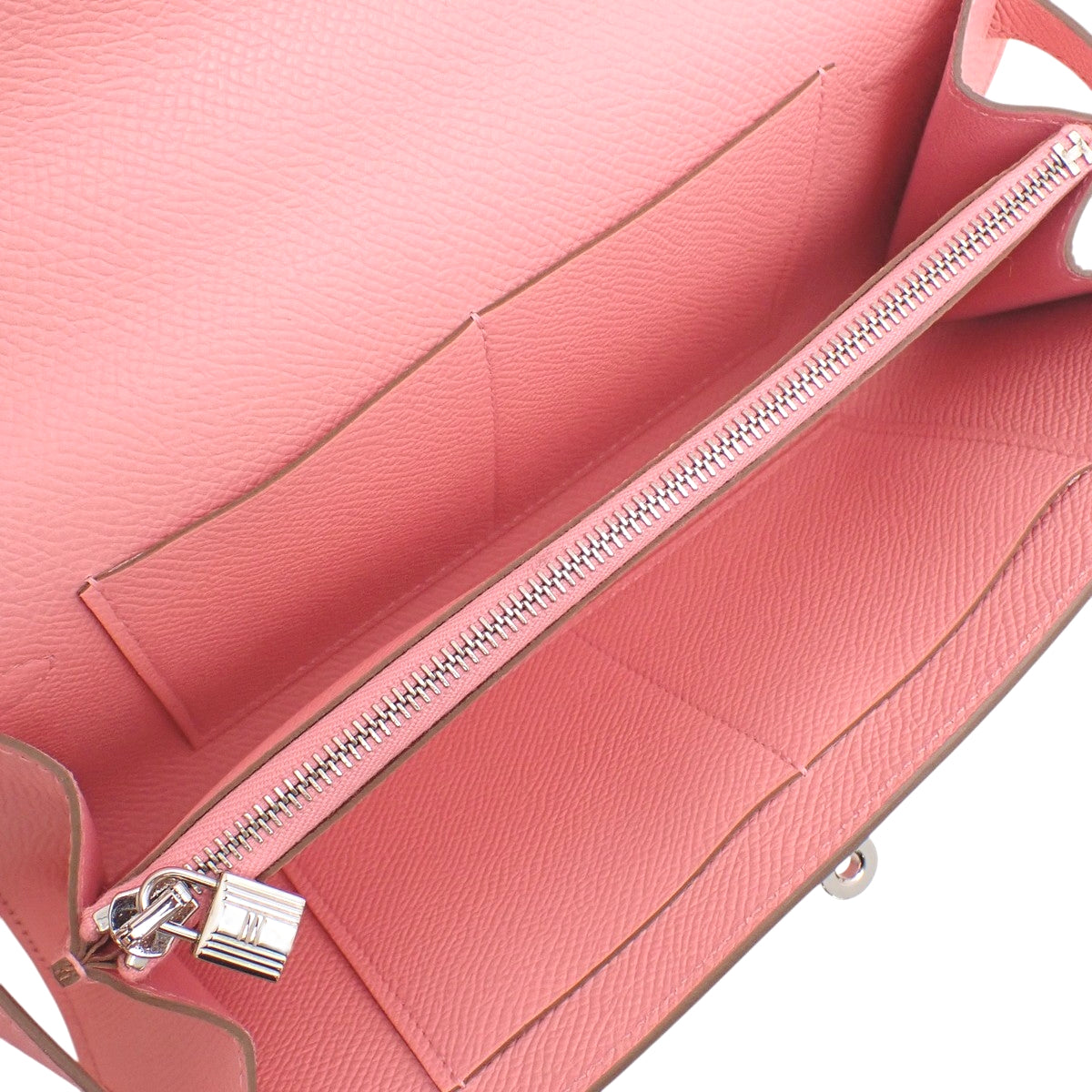 HERMES ケリーウォレット トゥーゴー ヴォーエプソン パラジウム金具 ローズコンフェッティ シルバー金具 K刻印|Vintage Hermès Speciality|Aoyama & Omotesando, Tokyo|ORANGE BOUTIQUE