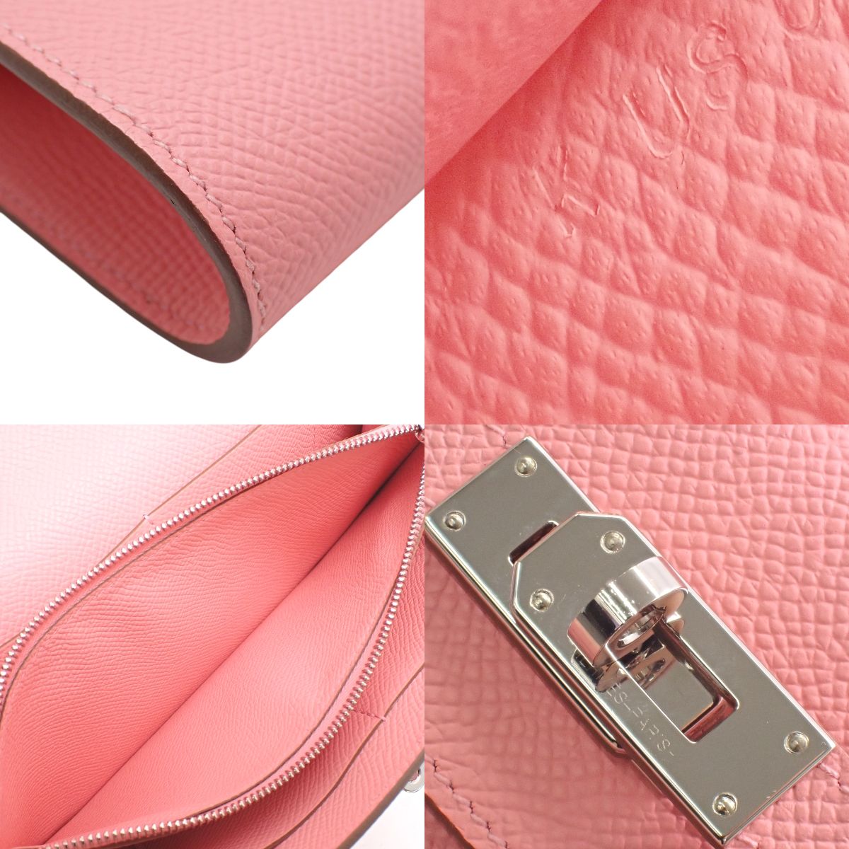 HERMES ケリーウォレット トゥーゴー ヴォーエプソン パラジウム金具 ローズコンフェッティ シルバー金具 K刻印|Vintage Hermès Speciality|Aoyama & Omotesando, Tokyo|ORANGE BOUTIQUE
